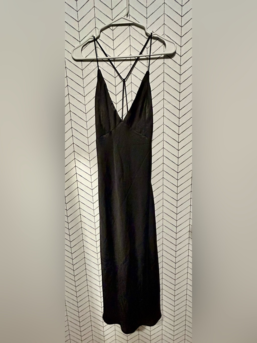 Petal & Pup Black Satin Midi Dress